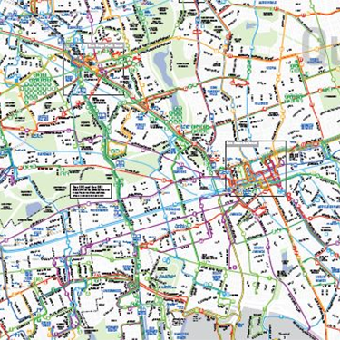 NYC MTA map of the Queens bus routes.